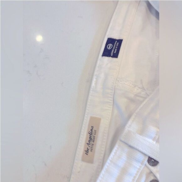 AG The Angelica Boot Cut Petit Low Rise White Denim Stretch Jeans Size 28 - Picture 5 of 9